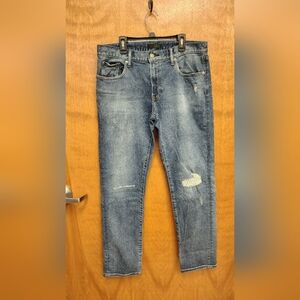 Uniqlo Women's Distressed Tapered Cropped Blue Jeans